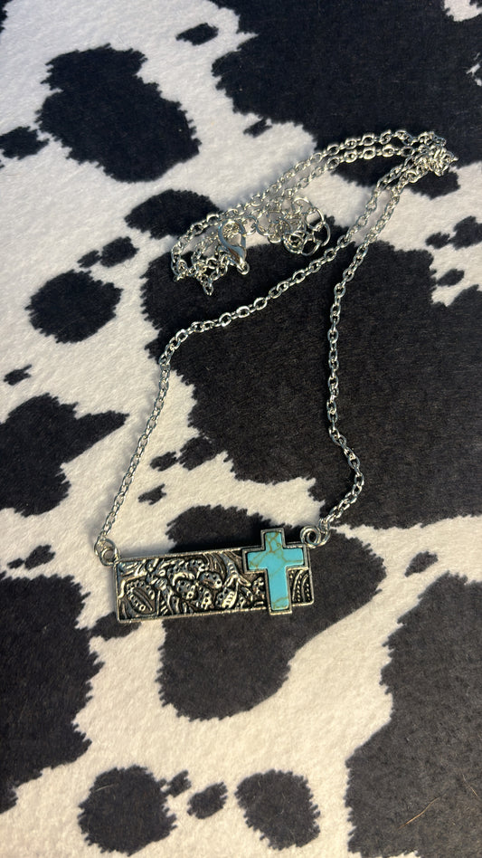 turquoise cross necklace