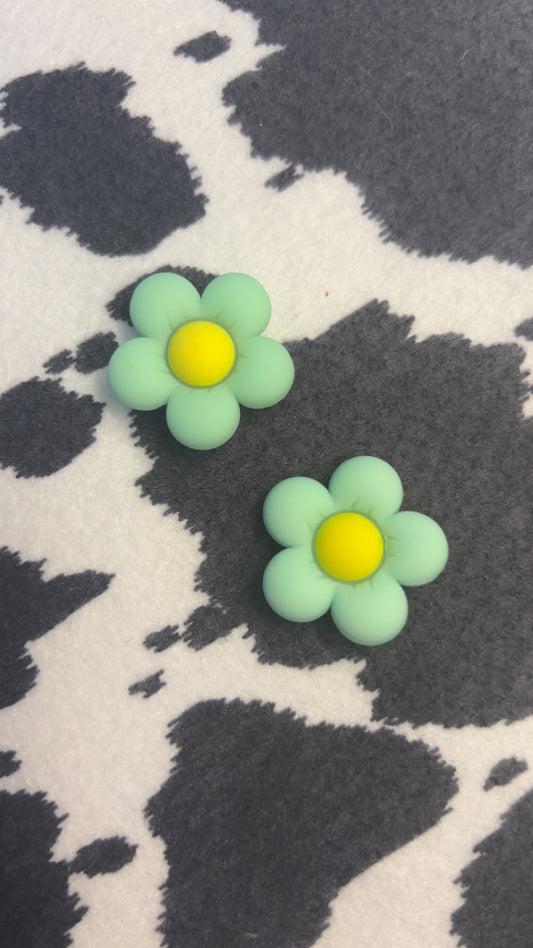 Green Flower Charms