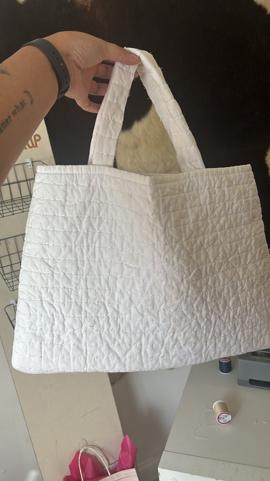 handmade tote w/drawstring bag